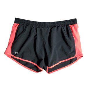 Under Amour Running Shorts Women's Large Black Brief Lined Heat Gear Athletic
